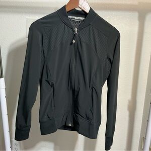 Athleta LA BREEZY BOMBER Black Jacket full zip Size S